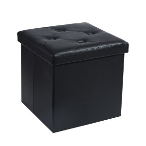 VECELO Folding Storage Ottoman Bench, Versatile Shoestool & Footstool, Bedroom Bench with Storage, Holds up to 660 lb - 1 of 4