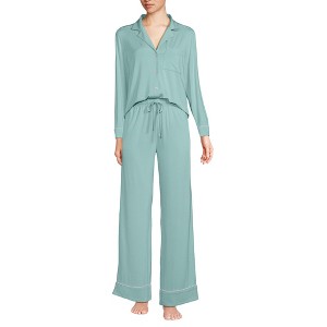 Lands' End Women's Cooling 2 Piece Pajama Set - Long Sleeve Top and Pants - 1 of 3