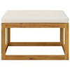 vidaXL Footrest with Cream White Cushion Solid Acacia Wood - 3 of 4