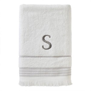 SKL Home By Saturday Knight Ltd Casual Monogram Bath Towel S - 28X54", White - 1 of 3
