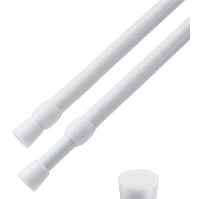 LunaLulinlk Curtain Rod Adjustable 16-28 Inches,2 Pack Spring Tension Curtain Rods,Small Short Expandable Spring Loaded Tension Rods For Window