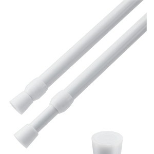 LunaLulinlk Curtain Rod Adjustable 16-28 Inches,2 Pack Spring Tension Curtain Rods,Small Short Expandable Spring Loaded Tension Rods For Window - 1 of 4