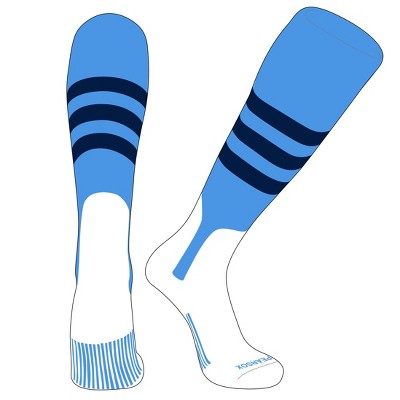 PEAR SOX OTC Baseball Softball Stirrup Socks (A, 7in) Sky Blue, Navy