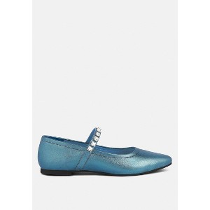 Alverno Metallic Diamante Mary Jane Leather Flats Women - 1 of 4