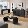 Antique Black Farmhouse Sideboard with Curved Storage - 3 of 4