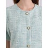 INSPIRE CHIC Women's Short Sleeve Elegant Work Fishtail Tweed Bodycon Mermaid Dress - 4 of 4