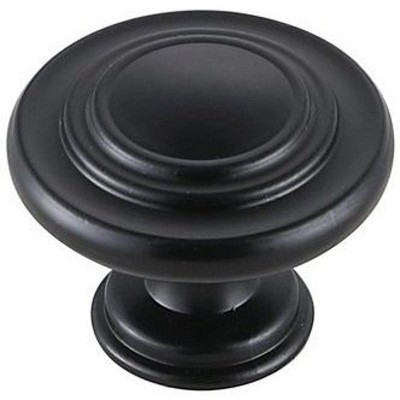 Matte Black Round Mushroom Knob Set with Mounting Hardware