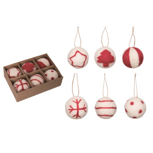 Sunnydaze 6 Shatterproof Sparkle And Shine Christmas Ball Ornament Set -  Red/silver - 3ct : Target