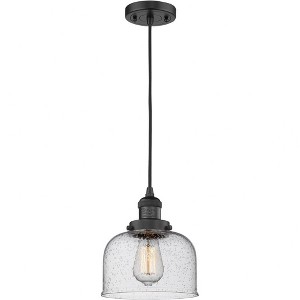 Bell - 1 Light Cord Hung Mini Pendant In Industrial Style-10 Inches Tall and 8 Inches Wide - 1 of 2