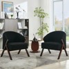 Accent Chair Mid Century Modern Chair Teddy Velvet Living Room Chairs with Wood Frame Comfy Upholstered Reading Side Chair for Bedroom - 2 of 4