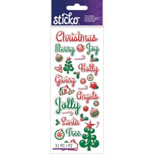 Sticko Stickers - Christmas Words, 31pcs - 1 of 1