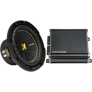 Kicker 50CWCS84 CompC 8" Subwoofer, Single 4-Ohm with CXA4001 Amp Bundle - 1 of 4