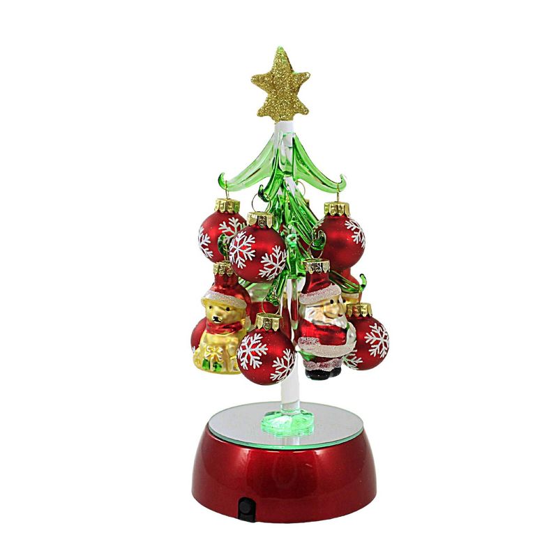 Ganz 8.25 In Light Up Christmas Tree With Ornaments Santa Snowman Bear Figurines, 1 of 4