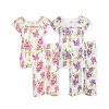 JEFFRICO Pajamas For Women 2 Pack Capri Set Sleepwear Soft Pajamas Short Sleeve Pajamas Sleepshirt With Capri Pants - 2 of 4