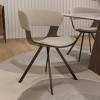 LeisureMod Upholstered Dining Chair in Leather/Velvet Poplar Wood Frame Nymia Series - 2 of 4