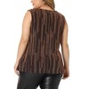 Agnes Orinda Women's Plus Size Sequin Glitter Gradient V Neck Tank Tops - 4 of 4