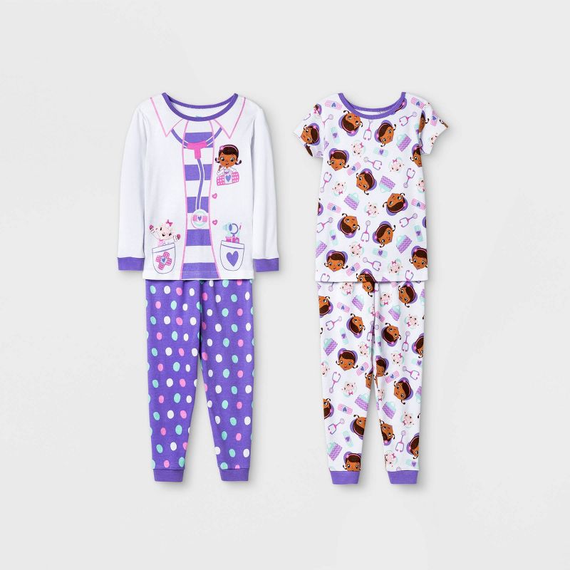 Toddler Girls&#39; 4pc Doc McStuffins Snug Fit Pajama Set - White, 1 of 2
