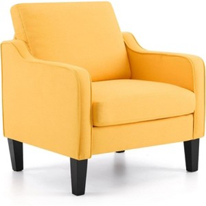 VINGLI Accent Chairs for Living Room Chairs Mid Century Modern Chair Sofa Chair Upholstered Arm Chair with Scooped Arm for Bedroom, Apartment - 1 of 4