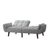 74.5 inch Foam Futon Sofa Bed,Converted Adult Futon Sofa Sleeper with 2 Pillows for Livingroom,Light Gray - 3 of 4