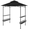 Outsunny 8' x 5' Grill Gazebo, 2-Tier Outdoor BBQ Gazebo with 2 Side Shelves, Storage Baskets and Ceiling Hook - 4 of 4