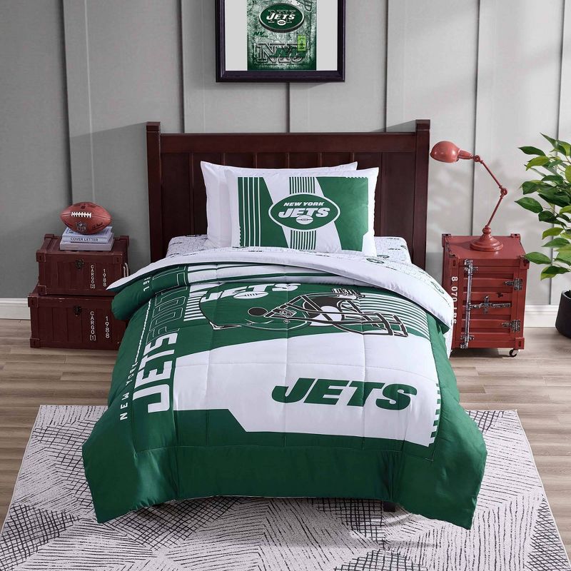 NFL New York Jets Status Bed In A Bag Sheet Set - Twin, 1 of 2