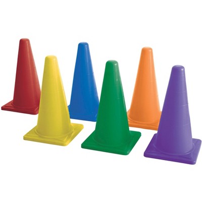 Sportime Light Weight Cones, 20 Inches, Assorted Colors, Set of 6