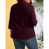 MISSKY Womens Plus Size Casual Blazer Office 3/4 Sleeve Open Front Cardigans Jacket Work Suit with Pockets - 2 of 4