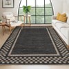 Modern Geometric Bordered Living Room Bedroom Rugs, Ultra Thin Soft Non Slip Large Carpet for Dining Room Office Classroom - 2 of 4