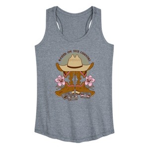 Women's - Instant Message - Raised On 90's Country Graphic Racerback Tank - 1 of 4