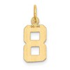 Black Bow Jewelry 14k Yellow Gold, Varsity Collection, Small D/C Pendant Number 8 - 3 of 4