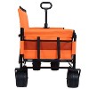 CAVINAS 3-in-1 Convertible Folding Wagon Cart, 500lbs Heavy-Duty Shopping Cart with Bench Seat & Storage, Wagon for Camping, Sports - 2 of 4