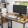 VYNXARIA Brown Computer Desk with Storage Shelves - Stylish Study Writing Table & PC Workstation for Home Office - 2 of 4
