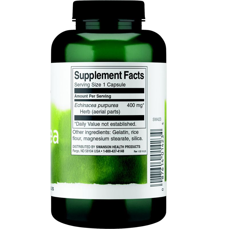 Swanson Herbal Supplements Echinacea 400 mg Capsule 100ct, 2 of 7