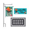 Evergreen Indoor Outdoor Welcome Y'all Bundle Set of 4 - Garden Flag stand and Flag, Sassafras Doormat Frame and Sassafras Insert - 2 of 4