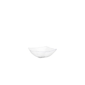 Crown Display Clear Disposable Serving Bowl Squared Convex Bowl - Clear Plastic Bowl for Serving - 1 of 4