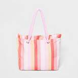 Girls' Striped Tote Bag - Cat & Jack™ Pink