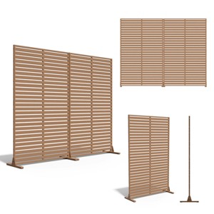 SEVOBAL 2pc Patio Screen Patio Privacy Porch Screen Patio Screens Paged Patio Decorative Screens Patio Screen Decor Outdoor, Brown, 90.94"*15.75"*72" - 1 of 4