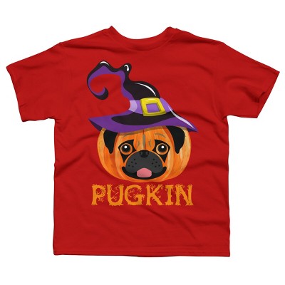 Boy's Design By Humans Pugkin Pumpin Halloween By trantanphat95 T-Shirt
