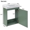 TROPOW 16" Bathroom Vanity with Sink Combo, Vanity Cabinet with Soft-Close Doors, Wall Bathroom Cabinet Floating Vanity Sink for Small Space - 2 of 4