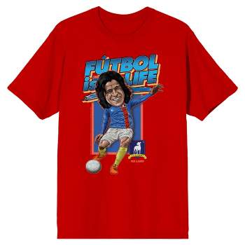 Ted Lasso "Futball Is Life!" Men's Red Short Sleeve Crew Neck Tee