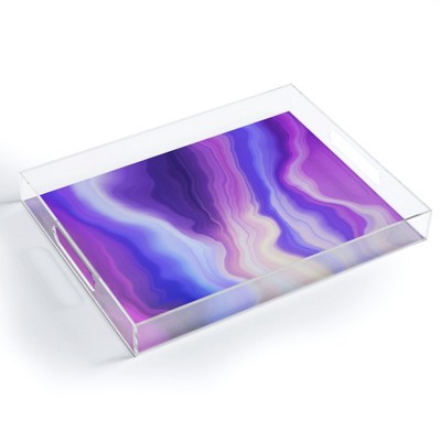 Marta Barragan Camarasa Lilac luminous strokes Acrylic Tray - Deny Designs