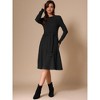 INSPIRE CHIC Women's Long Sleeve Rib Knit Crew Neck Midi Tie Waist Elegant Sweater Dress - 3 of 4