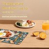 Aoibox Strawberry Thief Placemats Set of 4, Faux Leather Heat Resistant, Non-Slip Waterproof Washable for Dining Table, Indoor Outdoor Kitchen Decor - 2 of 4