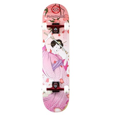 Punisher Skateboards Samurai Geisha Complete 31-Inch Skateboard with Canadian Maple, Pink
