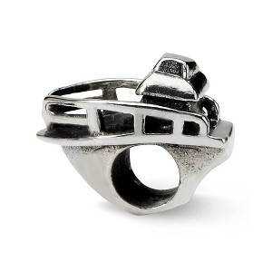 Black Bow Jewelry Sterling Silver Boat Bead Charm - 1 of 4