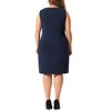 Agnes Orinda Women's Plus Size Office Club Classic Boat Neck Sleeveless Bodycon Dresses - 4 of 4