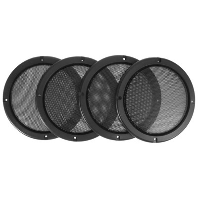 Unique Bargains Universal Speaker Grills Cover Mesh Guard Protective Case Black 6.5" 4Pcs