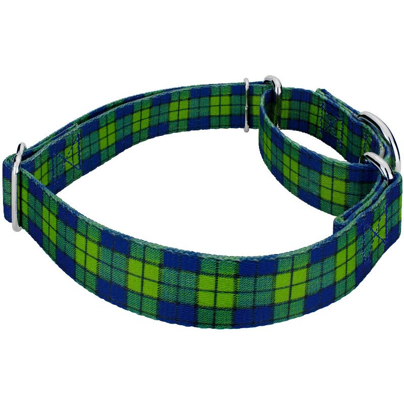 Country Brook Petz Blue and Green Plaid Martingale Dog Collar, 5 of 7