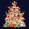 Junior's Design By Humans Christmas Pajama Chihuahua Tree By MINHMINH T-Shirt - 2 of 3