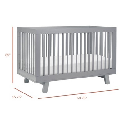 Hudson Modern Grey New Zealand Pine 3-in-1 Convertible Crib